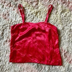 100% Silk, Red, Vintage Cami